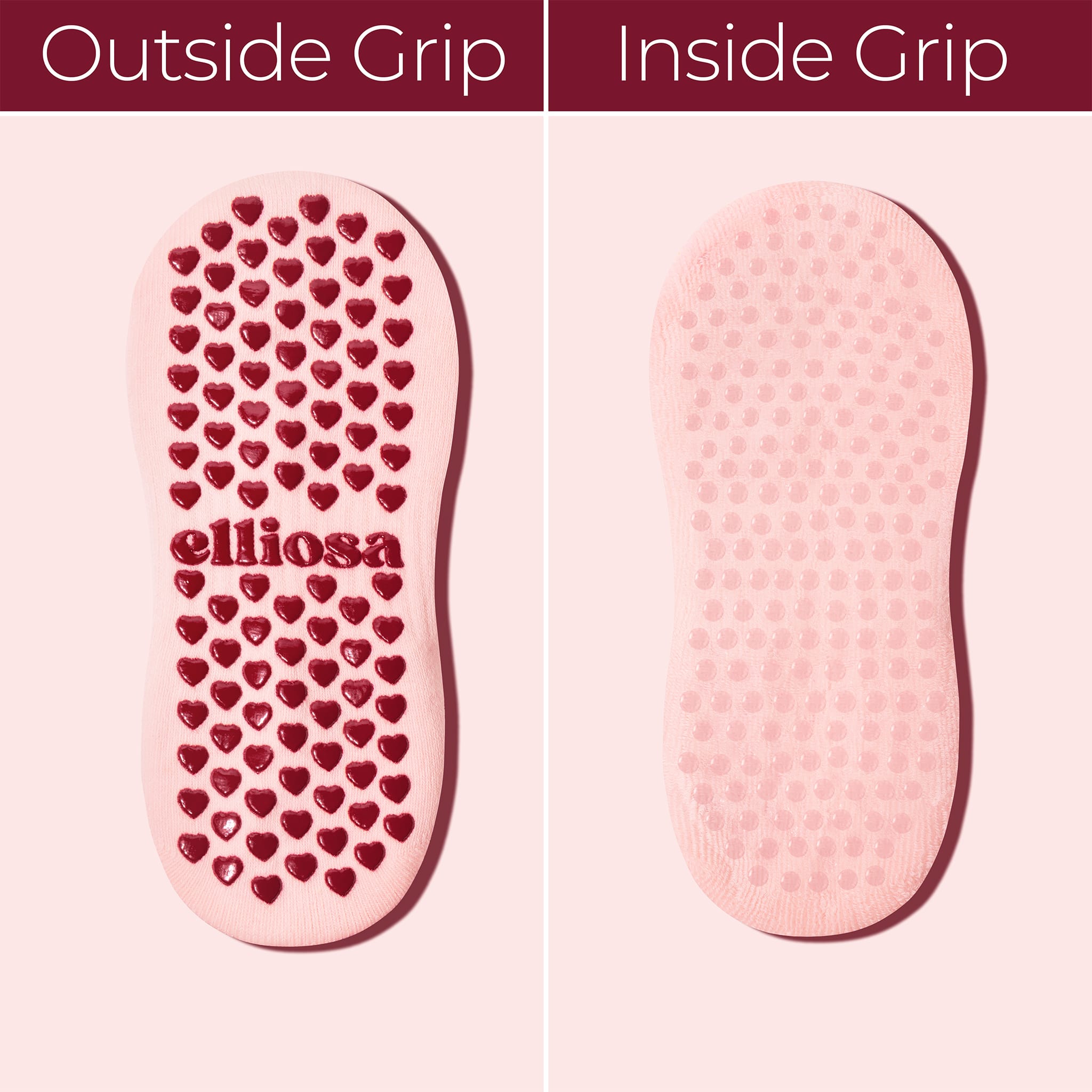 Elliosa Grip Stripes - Soft Pink
